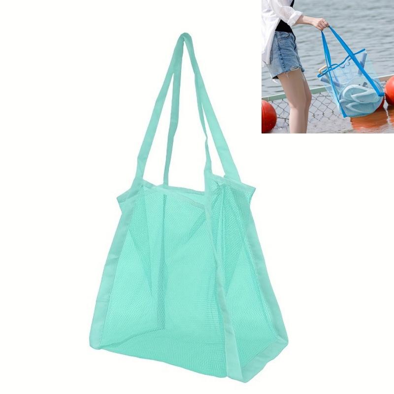 Outdoor Beach Mesh Bag Sand Away Foldable Portable Kids Beach Clothes Bags Toy Storage Sundries Organiser Bag Backpack