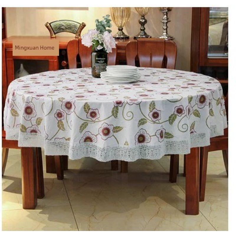 

Tablecloth Waterproof and Oilproof and Heatproof Disposable Thickened Plastic Household Hotel Restaurant round Tablecloth Large round Table Fabric 503 Round tablecloth diameter 150cm