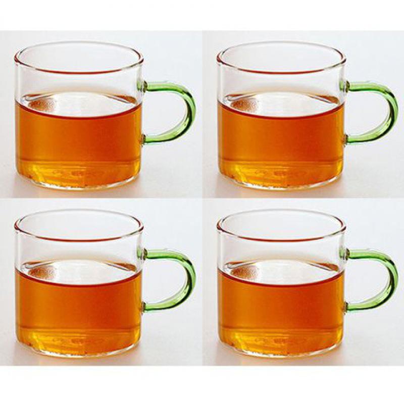 Heat-Resistant Glass Tea Cup with Handle - Household Gongfu Style, Transparent and Thickened for Individual Use