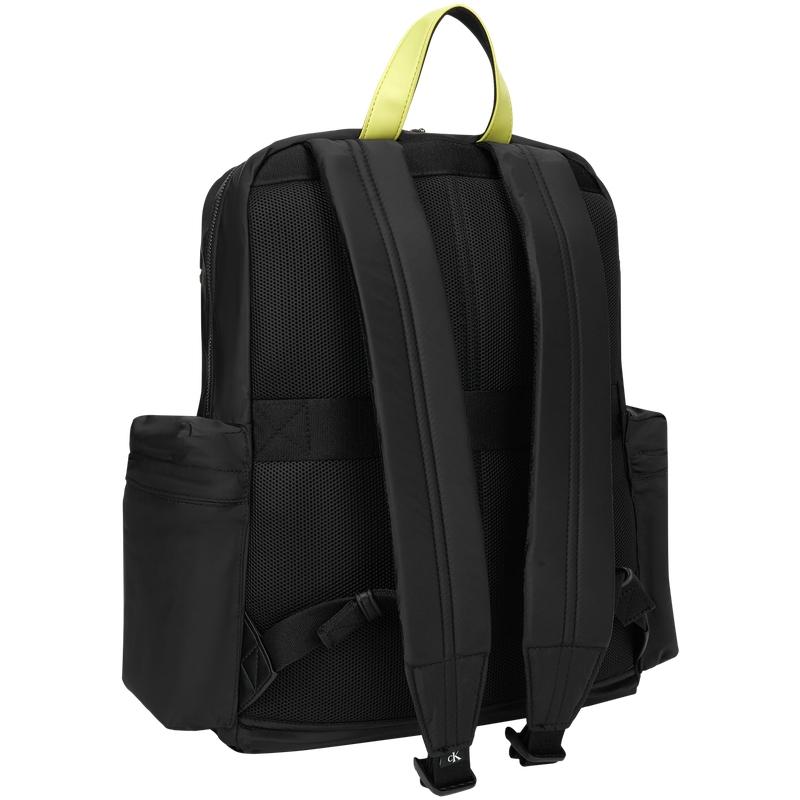 Calvin Klein Simple and fashionable commuting large-capacity backpack fabric backpack men's space black