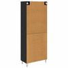Highboard 2 pcs Black Oak Effect Engineered Wood and Glass