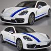 5pcs Racing Stripe Vinyl Decal Kit- Waterproof Car Hood& Body Stickers with Mirror Decals(Glossy Finish)
