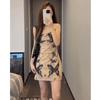 French Temperament Butterfly Print Suspender Dress Women's Summer Spice Sexy Slim Slim Slim Hip Short Skirt