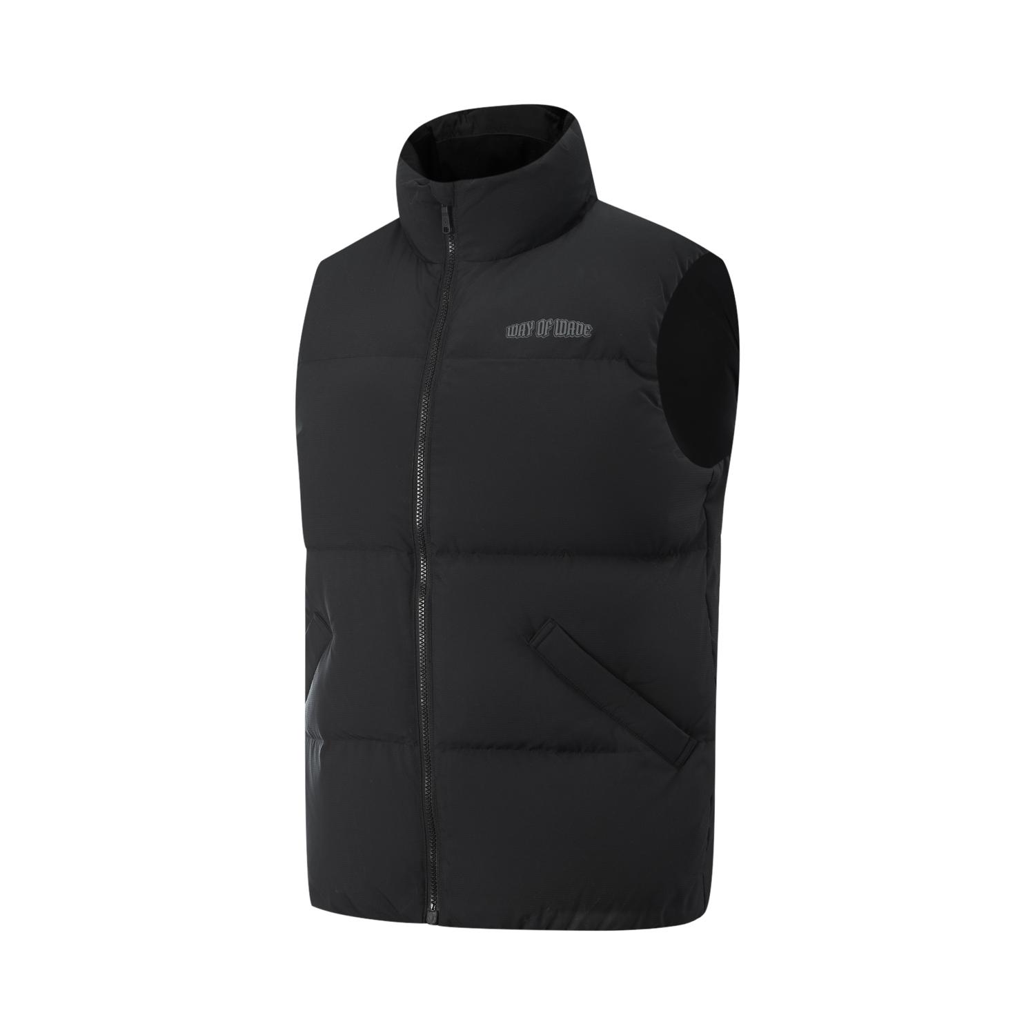 Li Ning Down Vests Men s Black Stand Collar Thickened Other AMRV079-1 L