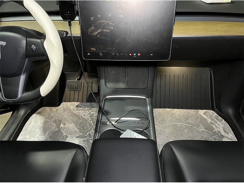 Tesla Model Y Natural Marble TPE Eco-Friendly Floor Mats
