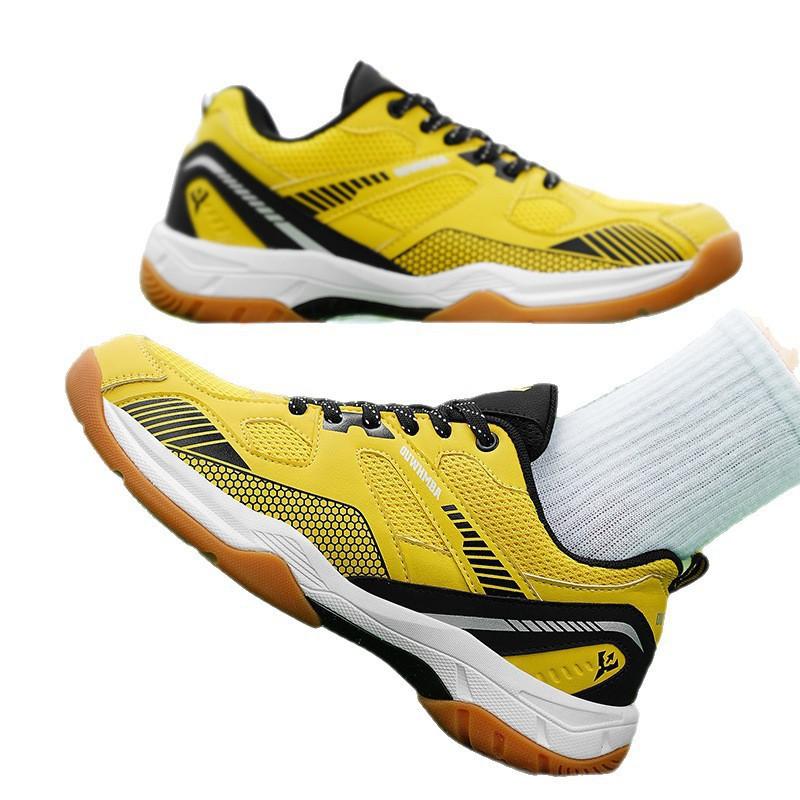 Unisex Badminton Shoes With Gum Rubber Sole Indoor Court Sports Breathable Mesh Upper Low Cut All-Season Use