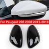 For Peugeot 208 2008 2012-2018 Citroen C3 2016- Car Sticker Rearview Side Mirror Cover Wing Cap Exterior Case Trim Housing