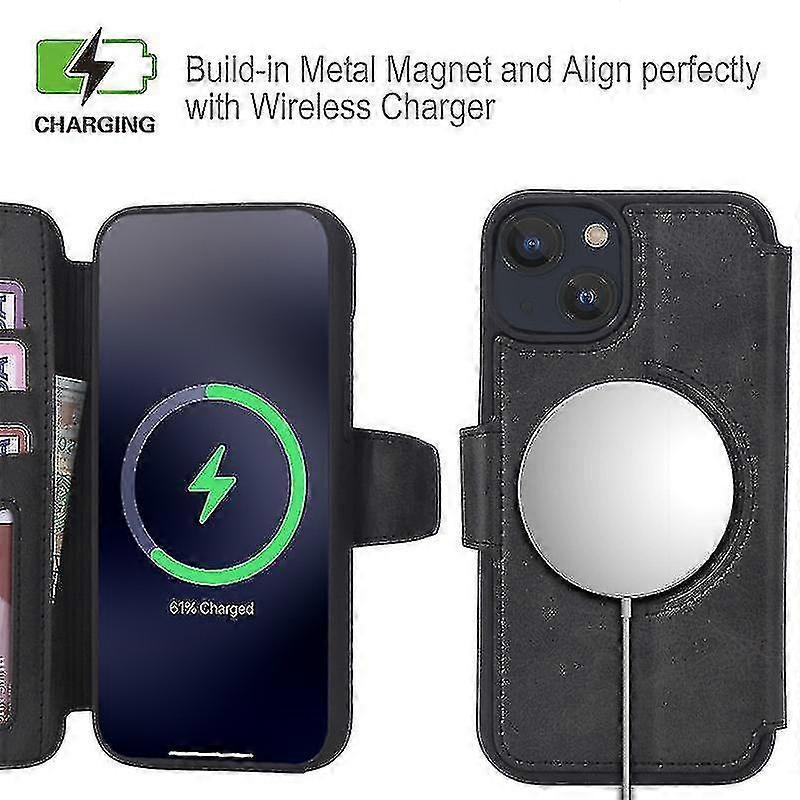 New Arrival Suitable For Iphone14/14 Plus/14 Pro Max Magnetic Suction Card Phone Case Flip Phone Protective Cover,blue Size For Iphone14 Pro Max | Fru