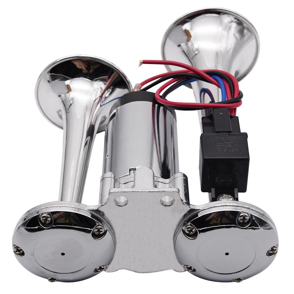 100% 12v Dual Trumpets Speaker 150db Car Electric Loud Horn Air Horn Siren Truck Boat Train Speaker For Car