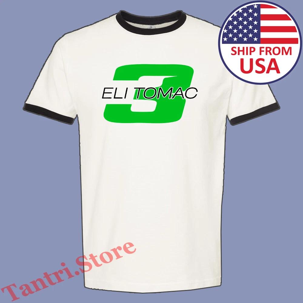 Eli Tomac 3 Motocross Champion Men s Ringer Black Size S to 3XL S
