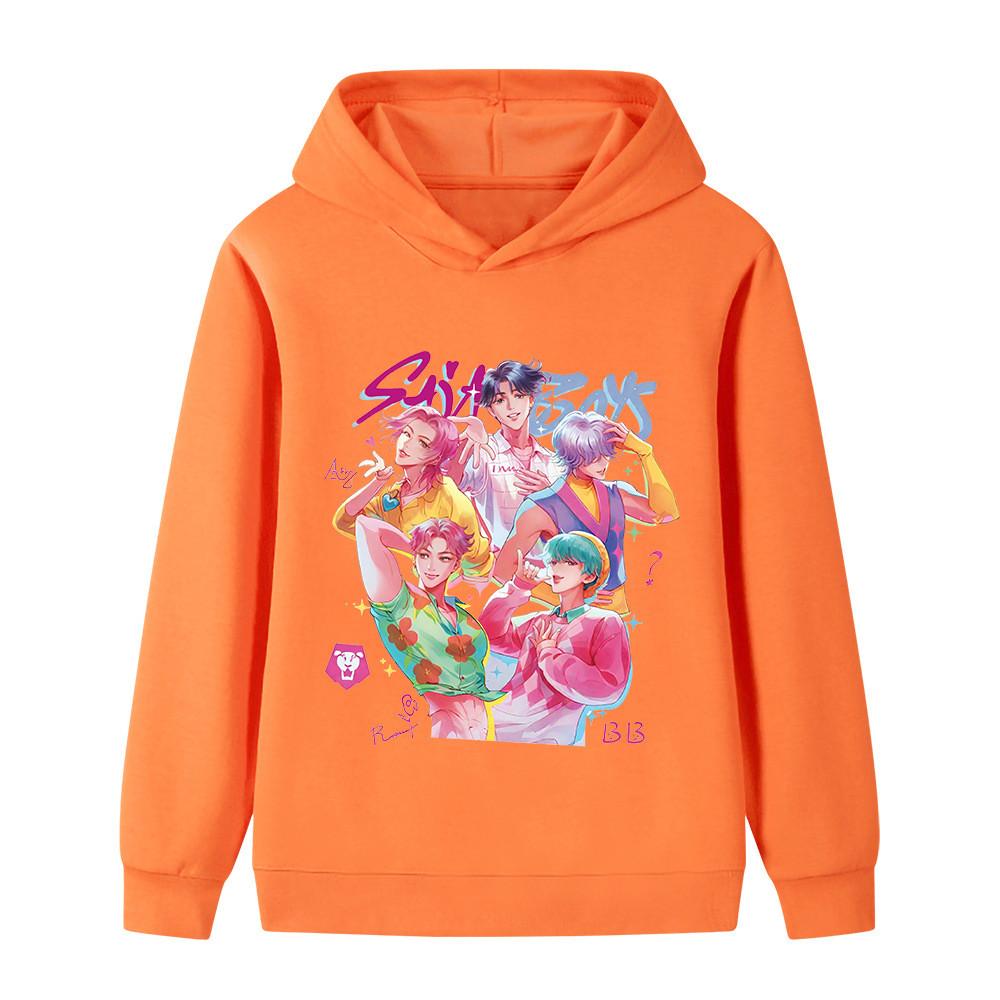 B1207 Kids Boys Girls Sajaboys Kpop Rumi Zoey Mira Print Long Sleeves Hoodie