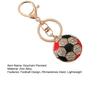 Keychain Pendant Rhinestones Inlaid Football Design Key Chain with Enamel Finish Lobster Clasp Backpacks Accessory