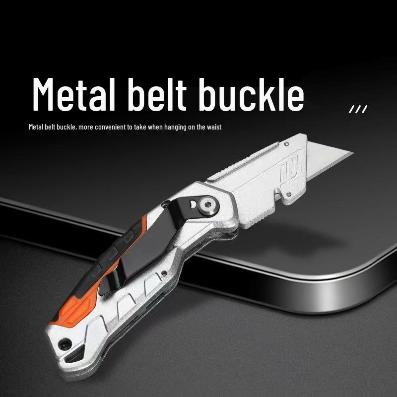 Three-Speed Folding Utility Knife: Heavy-Duty Paper & Cable Stripper with Aluminum Alloy for Industrial and Electrician Use