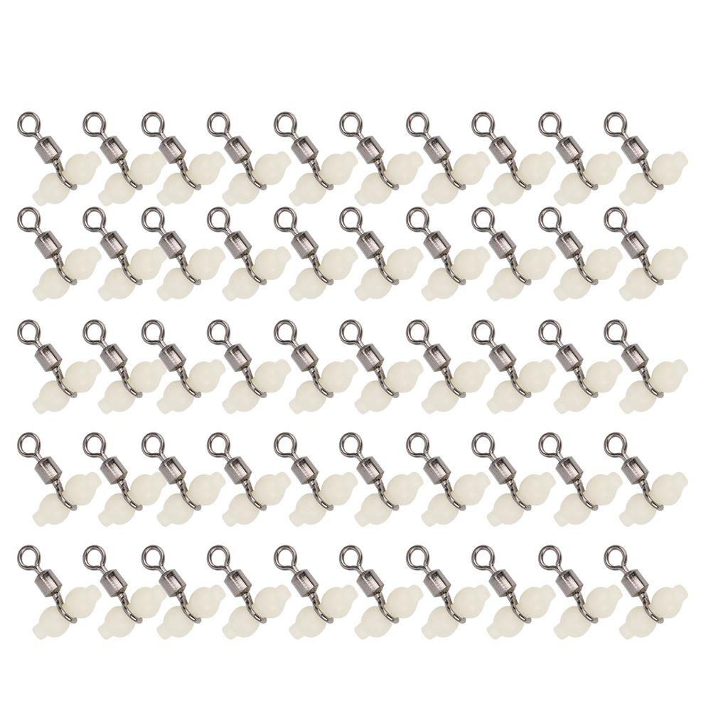 50Pcs Luminous 3 Way Gourd 8‑shape Swivel Hook Line Splitter Balancing Fishing Accessory