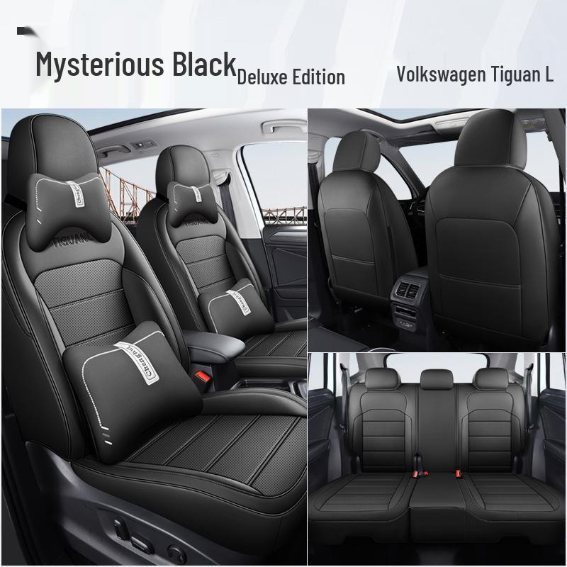 Huse scaune auto din piele respirabilă cu 5 locuri pentru Volkswagen Tiguan L 2023 pentru toate anotimpurile