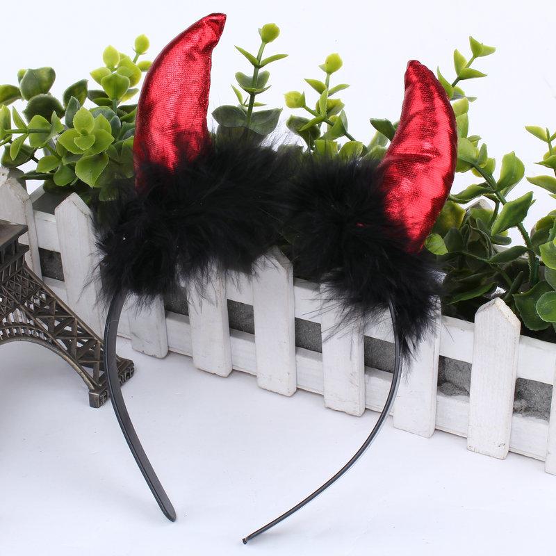 Kreativní čertovské rohy Pokrývka hlavy Čelenky do vlasů Obruč do vlasů pro Halloweenskou Maškarní Párty Festival Dárek Foto Rekvizity Styl Náhodný