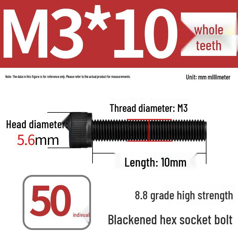8.8 High-Strength Socket Head Cap Screw Bolt (M4-M20)