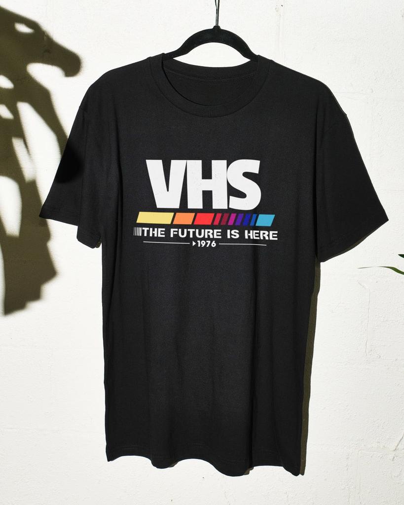 VHS The Future Is Here 1976 TShirt Unisex Retro Tech Graphic Tee Vintage 90s Streetwear Short Sleeve Casual Oversized Top