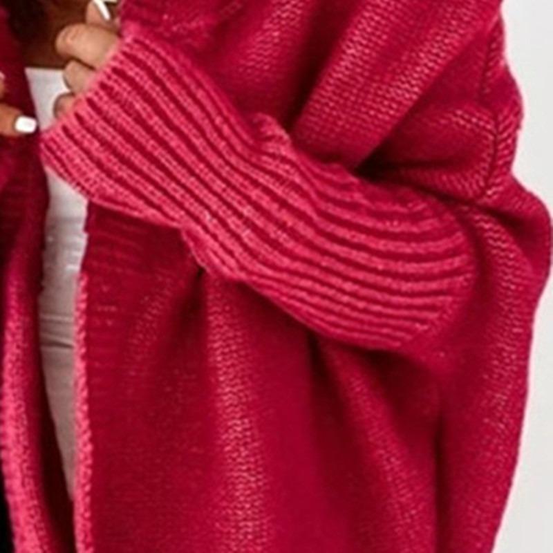 Herbst und Winter Damenpullover mit Kapuze, Strickpullover, Mützenkragen, Temperament, Pendler, Fledermausärmel, weicher, lockerer Rückenspleißpullover