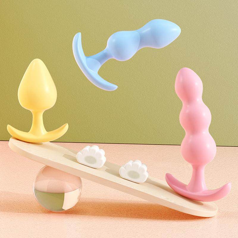 3Pc/Set Soft Silicone Anal Plugs Beginner Anal Stimulator Trainer Sex Play Toy