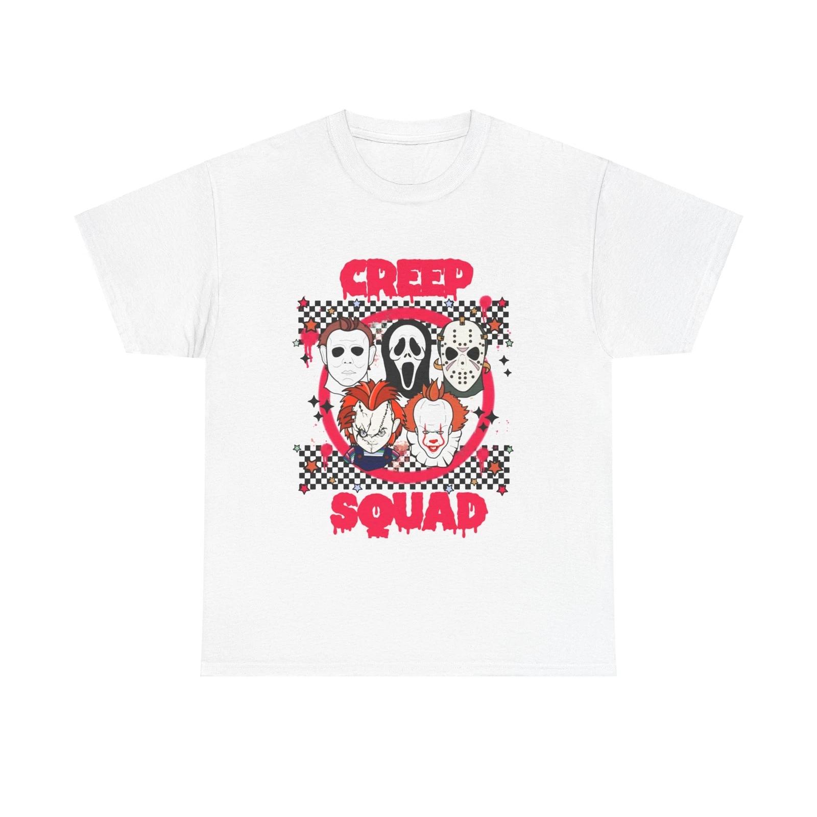 Creep Squad Unisex Tee, Horror Monster Shirt, Funny Creepy T-Shirt, Halloween L