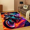 Retro motorcycle Racing Moto Cartoon Carpet Rug for Bedroom Living Room Sofa Playroom Doormat Home Decor,Kid Area Rug Non-slip