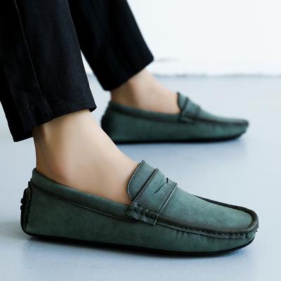 Britischer Stil Leichte Herren-Slipper aus echtem Leder Retro Freizeit Laufschuhe Herren Slipper Klassische Herren-Fahrschuhe