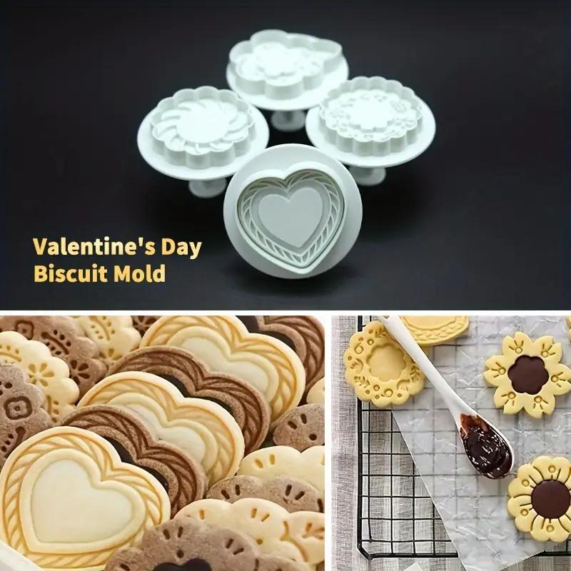 4 Buc Tăietori 3D de Crăciun pentru Fursecuri Cadru pentru Fursecuri Formă pentru Biscuiți Ștampilă pentru Embosat Biscuiți Accesorii pentru Copt Decorare Consumabile pentru Copt