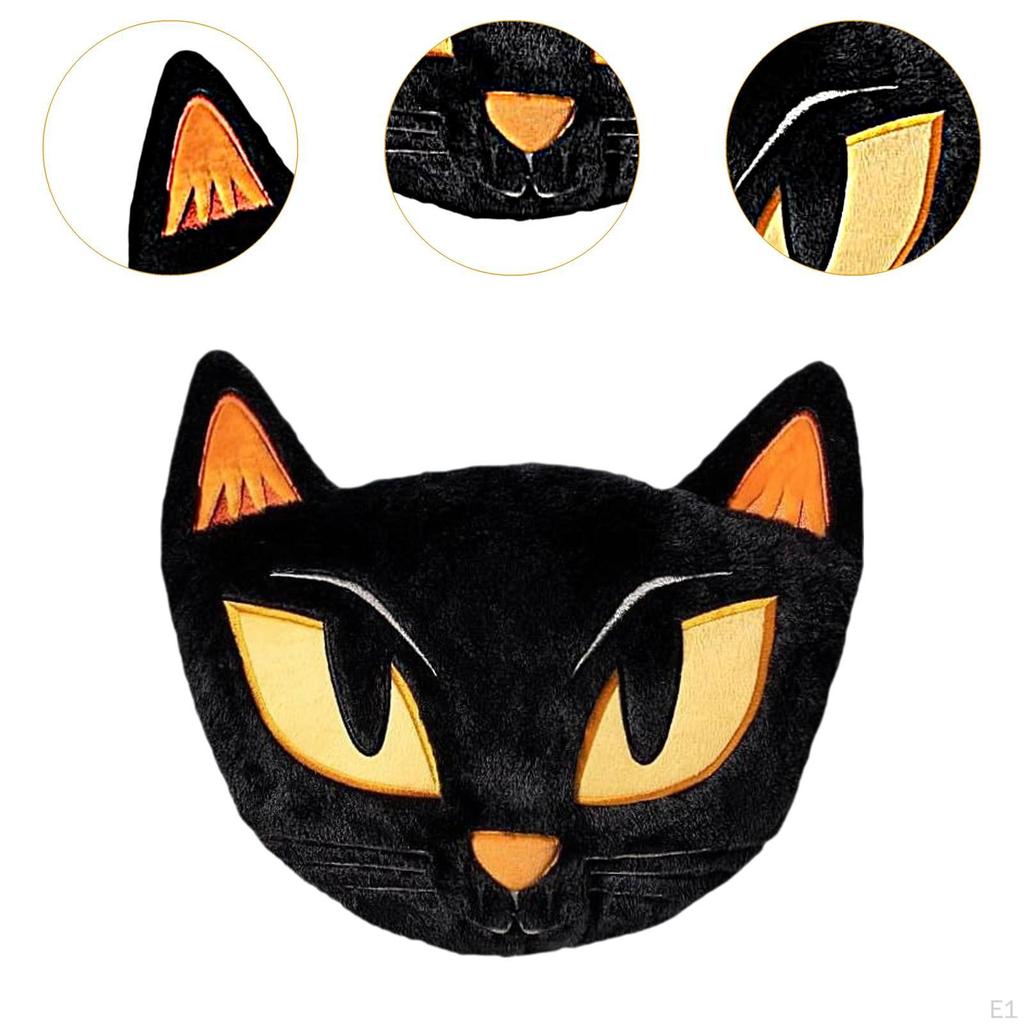 Black Cat Halloween Throw Pillow Soft Decorative Photography Prop Party Decor Animal Cushion