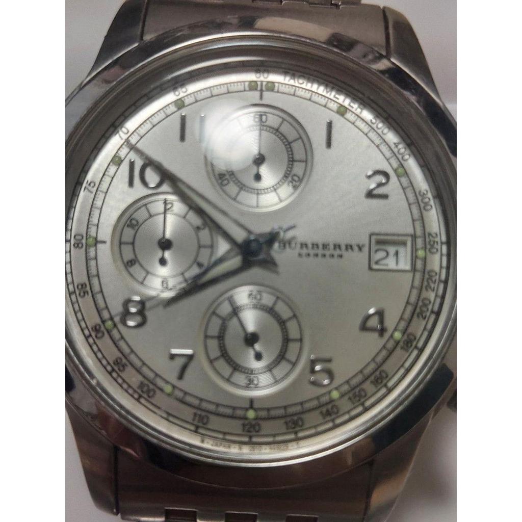 Used BURBERRY LONDON Watch Analog Chronograph Stainless Steel Warranty Included