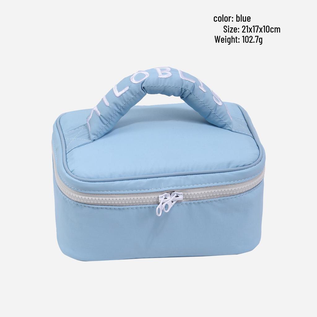 Korean Style Pastel Cotton-Filled Handbag Cosmetic & Travel Wash Bag