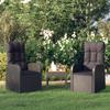 VidaXL 2x Reclining Garden Chair and Cushions Outdoor Armchair Patio Chair Backyard Terrace Sturdy Resin 46065