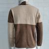 2025 Sweater Cardigan Color Block Button Long Sleeve Knitted Jacket