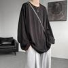 2026 Spring Autumn Men Oversized T-Shirt Man Long Sleeves Pure Color Tshirt Male Bottoming Shirt Man Basic Tops Tees