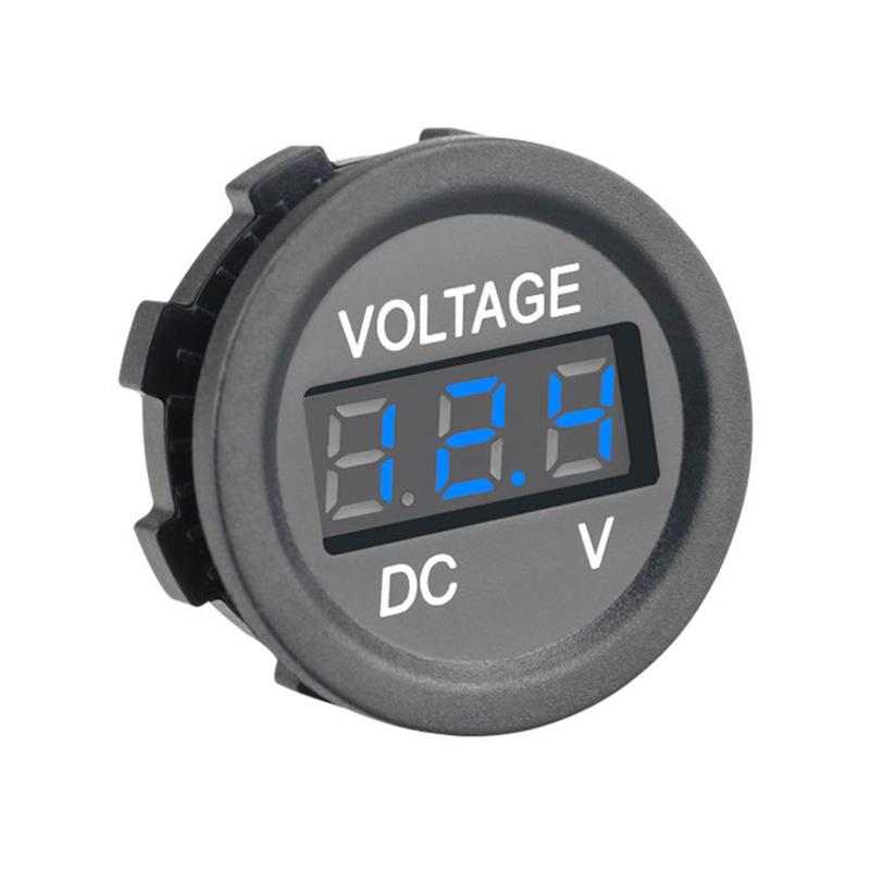 Contor de tensiune cu afișaj digital rotund, piese de modificare pentru măsurarea voltmetrului pentru monitorizarea vehiculelor auto/motocicletă
