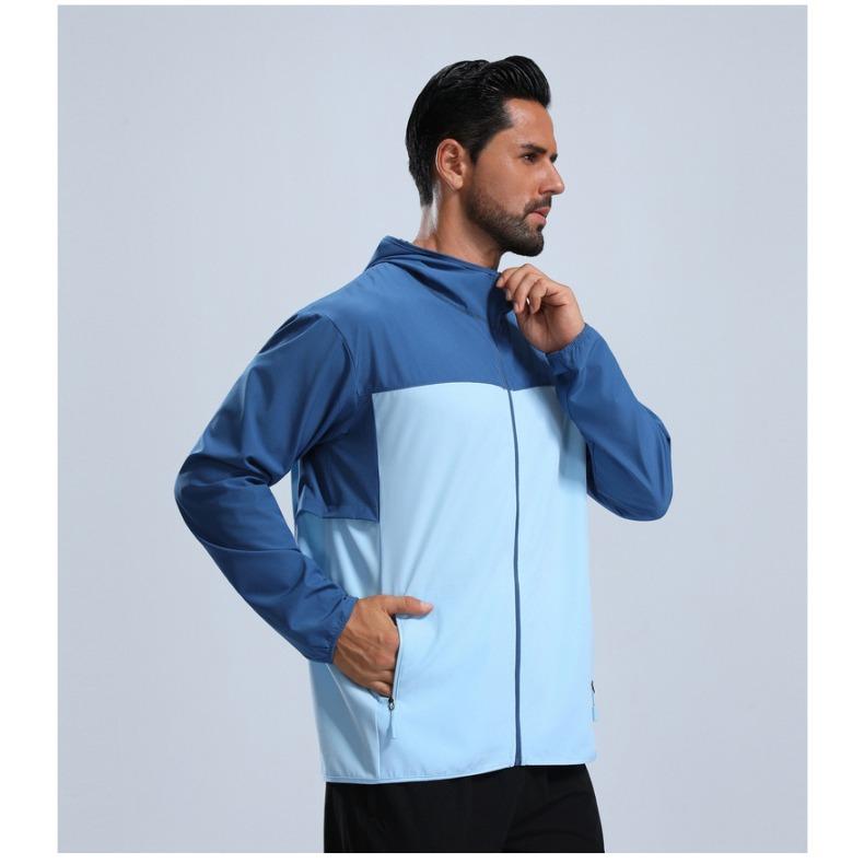 Hooded Windproof Jacket Men Outdoor Running Sportswear Fashion Loose Casual Coat Male