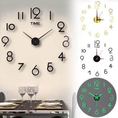 Creative 3D Acrylic Wall Clock Simplified Large DIY Clock Silent Wall Sticker Clock