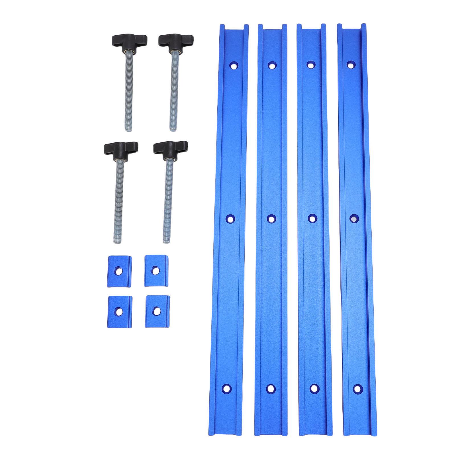 

Набор направляющих Т-образного паза Алюминиевый сплав 400 мм Скользящие направляющие и ползунки M8 для деревообработки Прижимная пластина