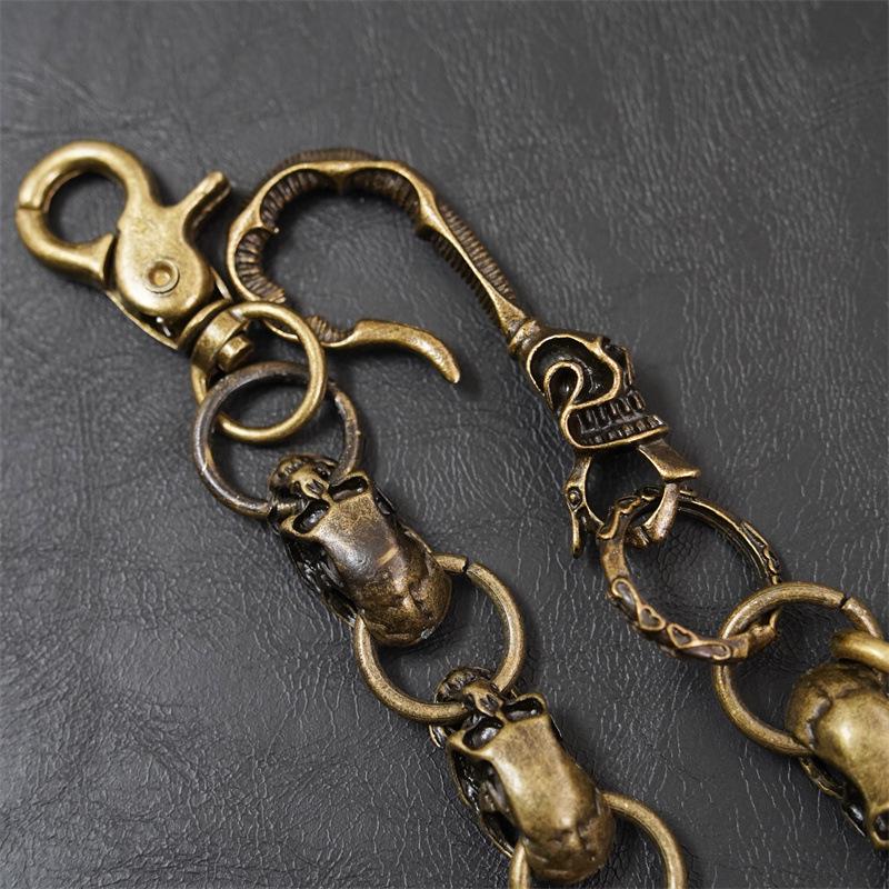 Men's Skull Alloy Pant Chain - Antique Bronze Hip Hop Accessory