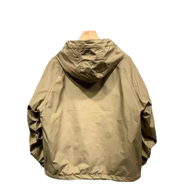 Modische Kapuzenjacke für Herren mit Reißverschluss und Taschen – lässige, lockere Passform, Frühlings-Arbeitskleidung