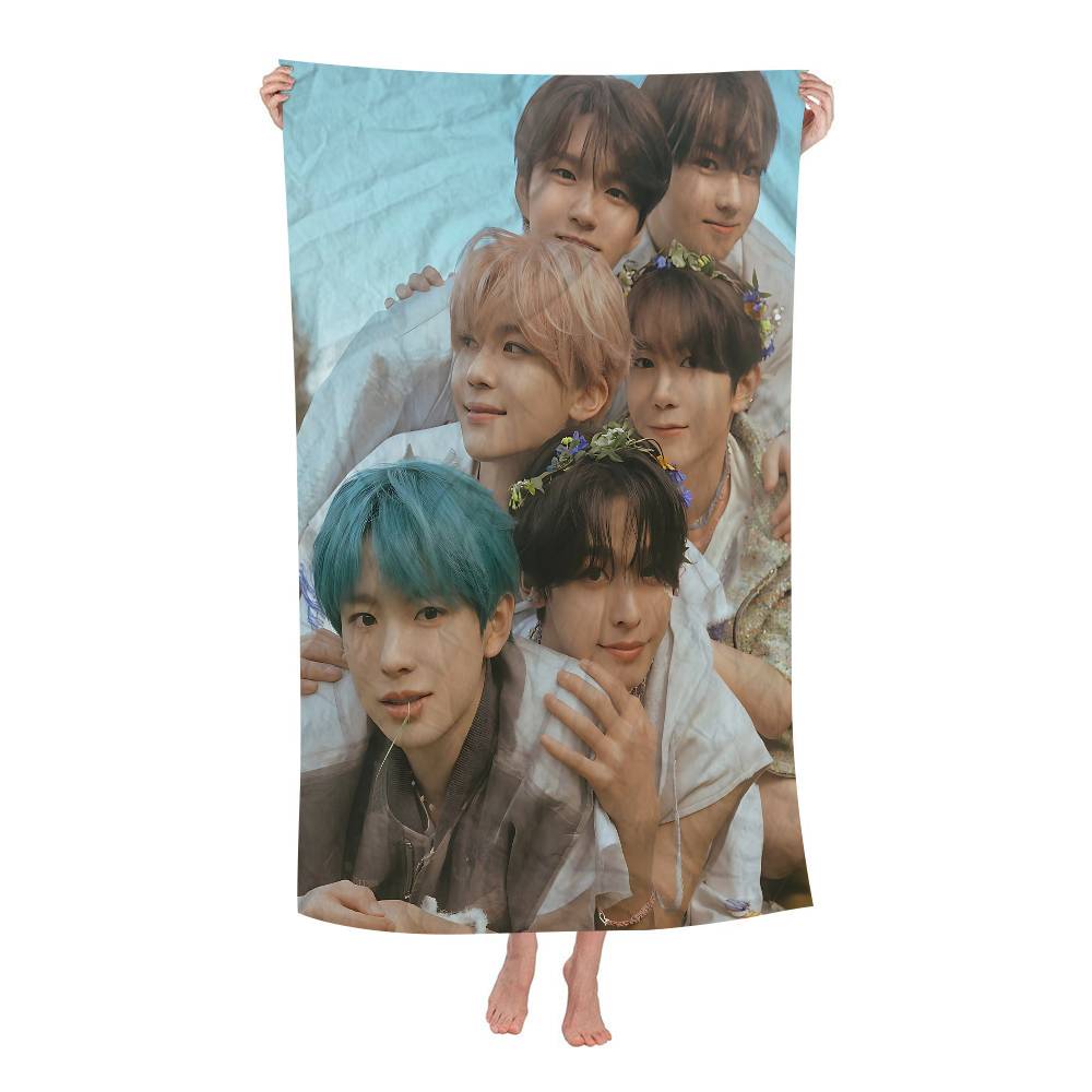 Kpop Band N-NCT W-Wish Singer Beach Towel Colorful Bath Towels For Girl Microfiber Quick Dry Sand Free Beach Yoga Spa