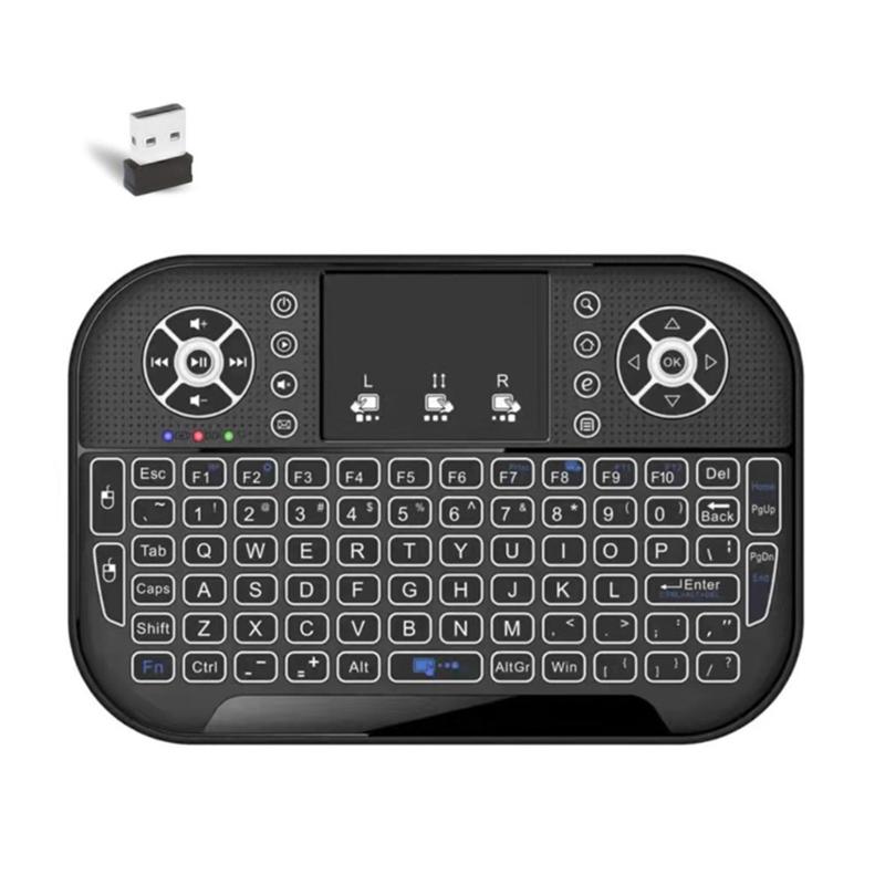 

A8 Mini Keyboard Backlit Touchpad 2.4Ghz & Bluetooth-compatible Air Mouse Wireless Remote Control for TV Box Desktop PC 1