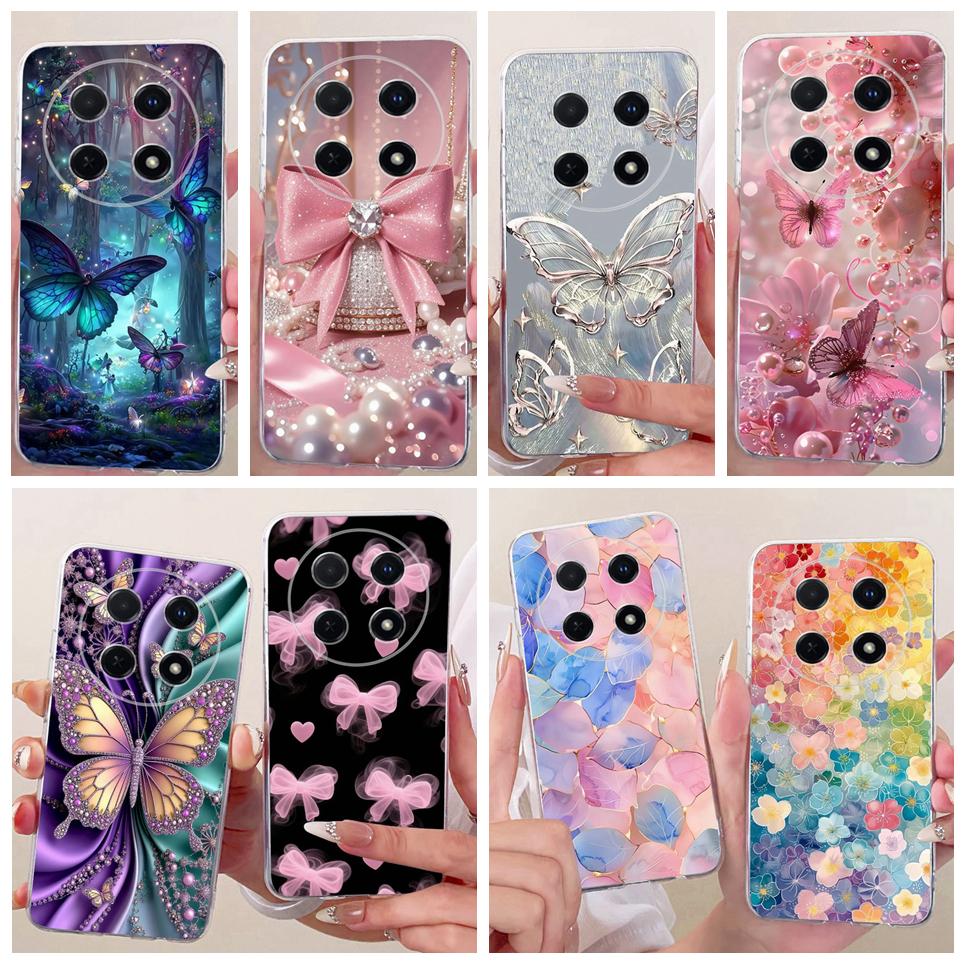 Luxury Flower Butterfly Bow Pattern Casing For Huawei Nova 13i 12i 11i Back Cover Clear Soft Silicone Phone Case For Nova 12 13