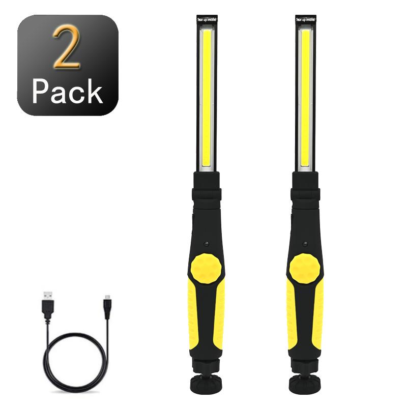 Handheld 4 Mode COB Work Light Adjustable Magnetic Inspection Light USB Rechargeable Torch Flashlight for Camping Hiking Working