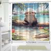 1 Piece Shower Curtain Set - Cute Otter Digital Print Art Pattern, Polyester Fabric With Hooks, Shower Curtain Decoration