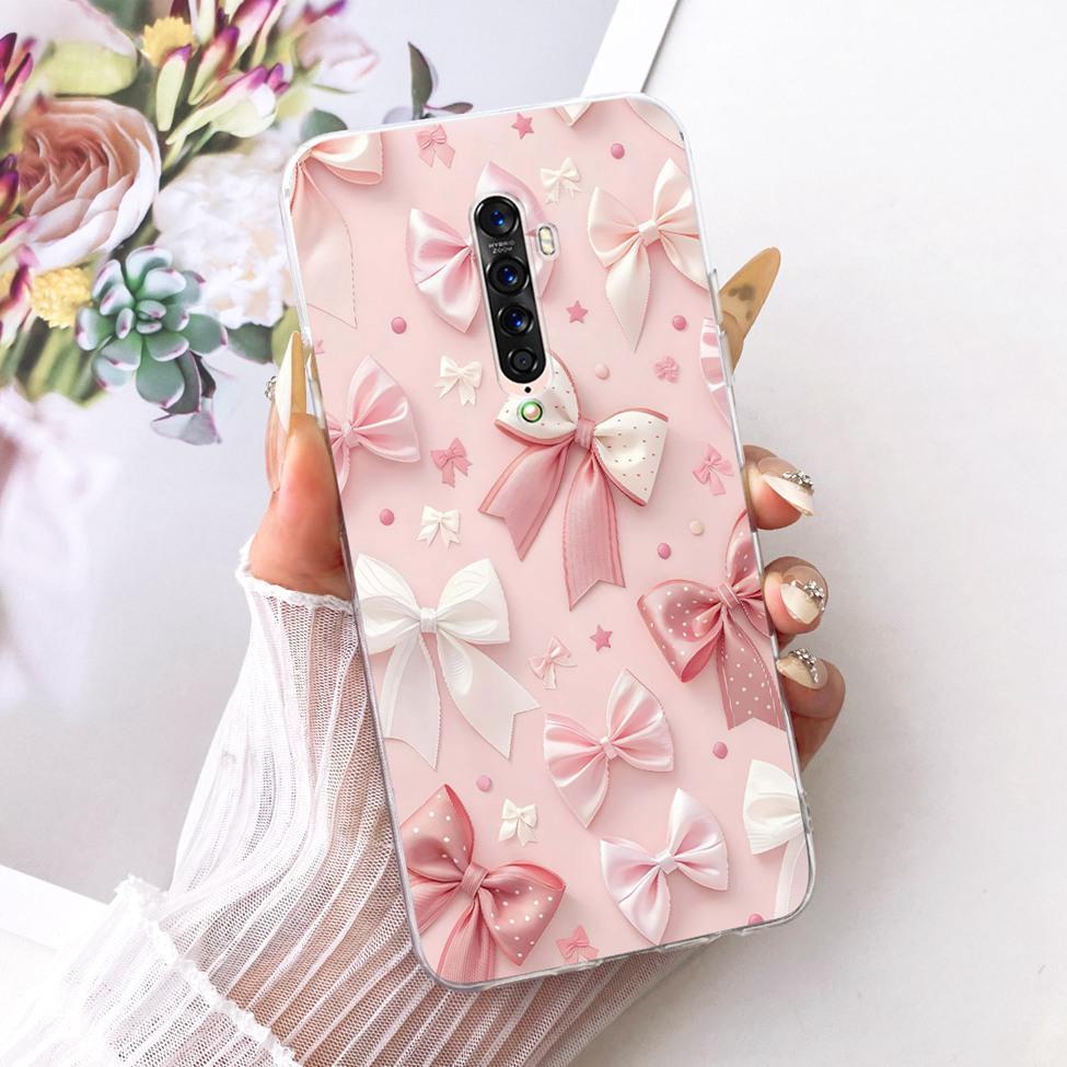 Clear Casing For Oppo Reno2 CPH2577 Phone Case For Oppo Reno 2 Cover Fashion Butterfly Funny Cute Painted