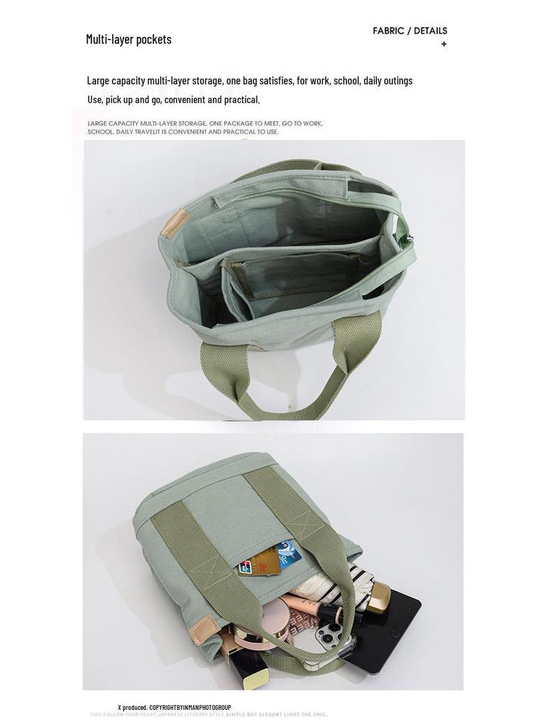 Japanese-Style Mille-Feuille Large Capacity Canvas Tote Bag