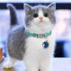 Fashion Rainbow Flower Cat Collar With Bell Kitten Puppy Necklace Adjustable Buckle Colorful Lace Kitten Collar Dog Accessories