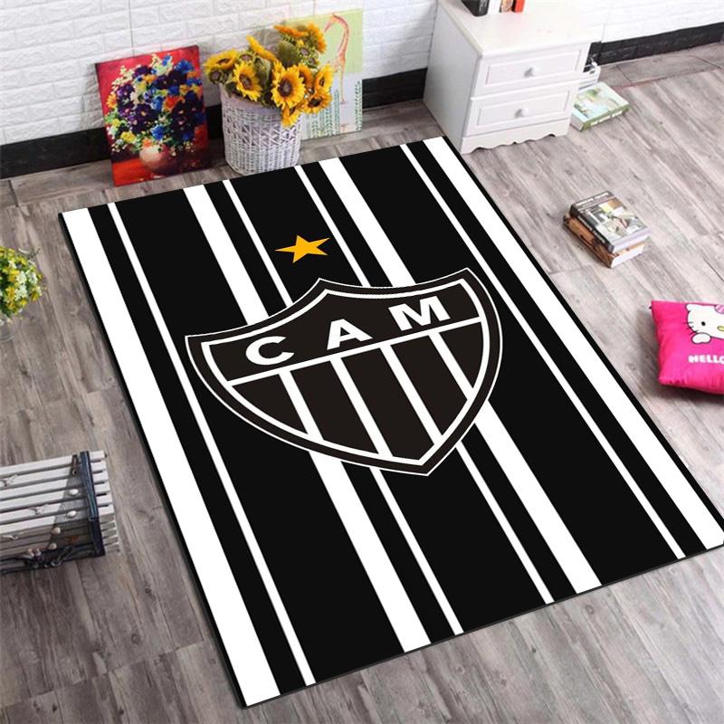 Atlético Mineiro "CAM" Non-Slip Area Rug, Football Club Print Floor Carpet for Home