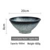 Japanese Ceramic Ramen Bowl Set: Large Retro Conical Hat Design Soup & Noodle Bowl with Plate